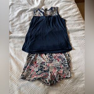 Paisley and Navy Pajama‎ Set